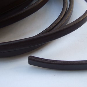 Dark Brown Licorice Leather , 10x6mm Thick Leather Cord