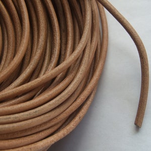 1 meter Round Natural Leather Cord 4mm