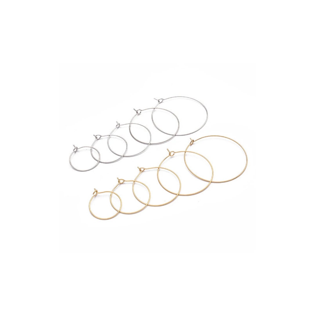 20pcs 18K Plated Stainless Steel Hoops Earrings Big Circle Ear Etsy