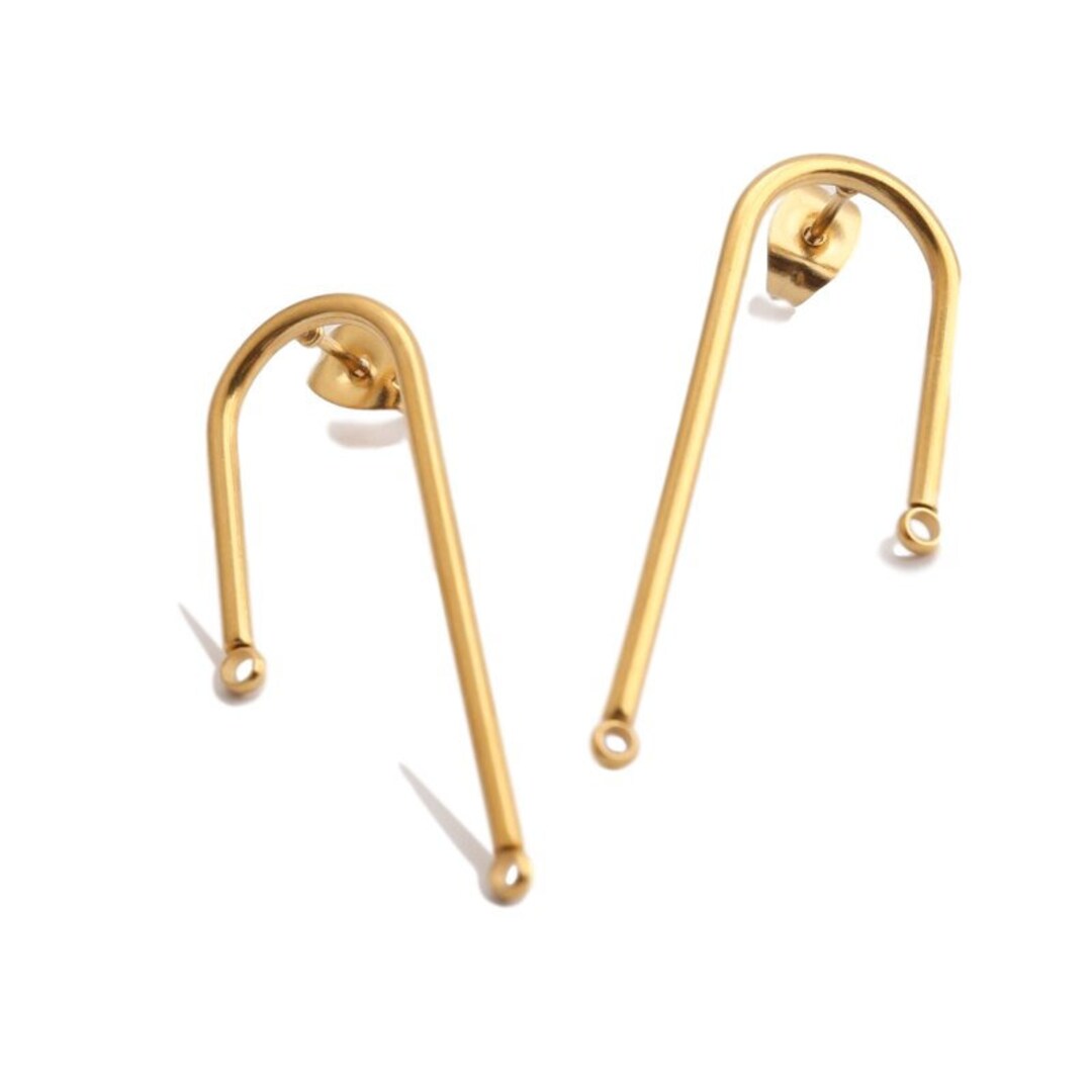 2 pairs x 304 Stainless Steel Earring Studs, Geometric Earring Wire, Steel  Earring Blanks, Crinkled Circle Earrings (0677)