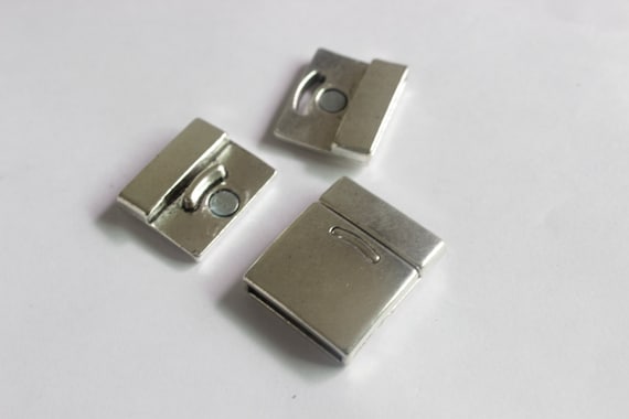 3Sets Matte Silver//Gold Rectangular Strong Magnetic Clasp For Flat Leather Cord