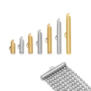 20 stuks RVS Crimp End Caps Slider Sluiting Gespen Buizen Connectors Bevindingen voor DIY Armband Sieraden Maken Accessoires