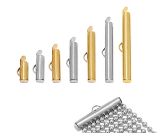 20 stuks RVS Crimp End Caps Slider Sluiting Gespen Buizen Connectors Bevindingen voor DIY Armband Sieraden Maken Accessoires