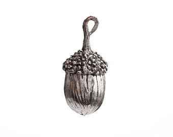 2 x Alloy Antique Silver 3D Pine Cone Pinecone Charm Pendants 18x40mm