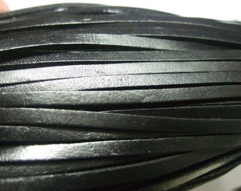 2 Meters 4x2mm Black Flat Real Leather Cord