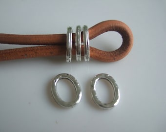 10pcs Antique Silver Sliders Bead pour 5mm Round Leather Cord Bracelet, trouver, fourniture de bijoux