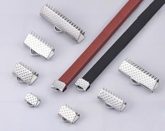 20pcs Stainless Steel Crimp End Caps Findings for Cord DIY Bracelet Jewelry Making Accessories