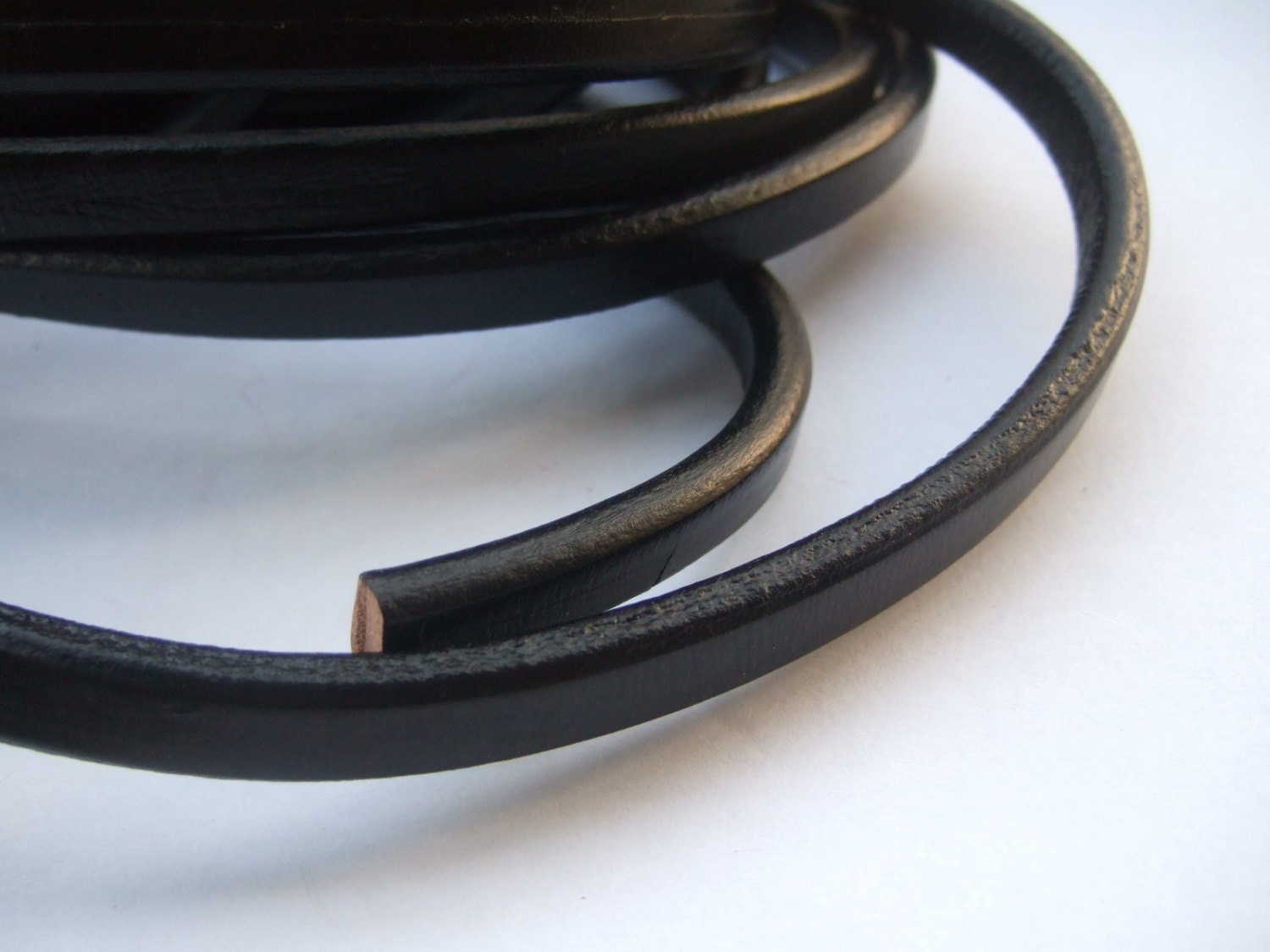 Black 10x6mm Licorice Leather Cord , Genuine Licorice Leather Cording for bracelet making