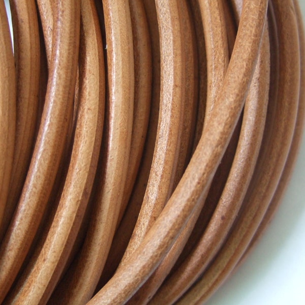 5mm Round Natural Real Leather Cord for Leather bracelet Making