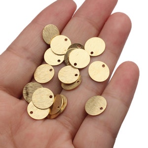 50/100pcs 10mm Round Textured Raw Brass earrings,Brass earring charms,Earring pendant,Brass jewelry accessories