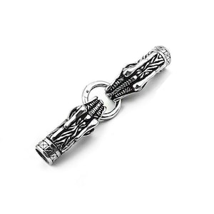 Stainless Steel Clasp - Dragon Head Spring Clasp - Bracelet Connector 8.5mm Hole - Leather Rope Cord End Clasps Men Bracelets Findings