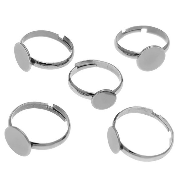 10pcs  Stainless steel ring base with padding 6-15mm diy accessories findings