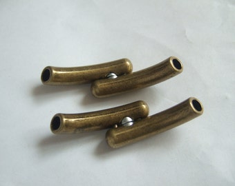 3 sets Antique Bronze Overlap Clasp For 4mm Round Leather Cord