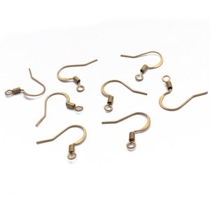 Brass Earring Hooks , Raw Brass Earring Wires , Earring Findings 18x17mm E173