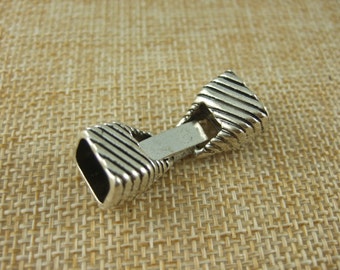 5 Sets Antique Silver Licorice Snap Clasp 10.5x6.8mm For Thick Licorice Leather Cord