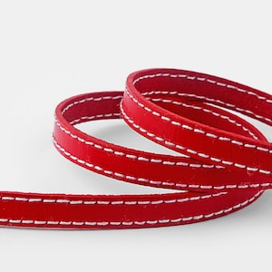 25% OFF 2 Feet 24 Inches Best Quality Embossed 10mm Flat Leather Cord  Silver Red / Black Splash 