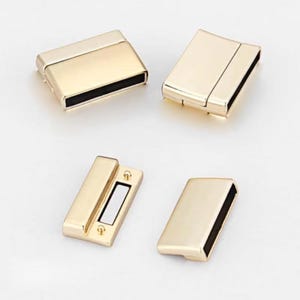 2 Sets 25 x 3 mm Loch Matt Gold Verschlüsse passen für 25 mm multi Lederstreifen flache Lederarmband