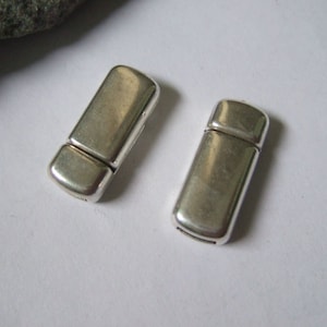 5 Sets Antique Silver Plated 6x2mm Flat Clasp/Closure For up to 6mm Flat Leather