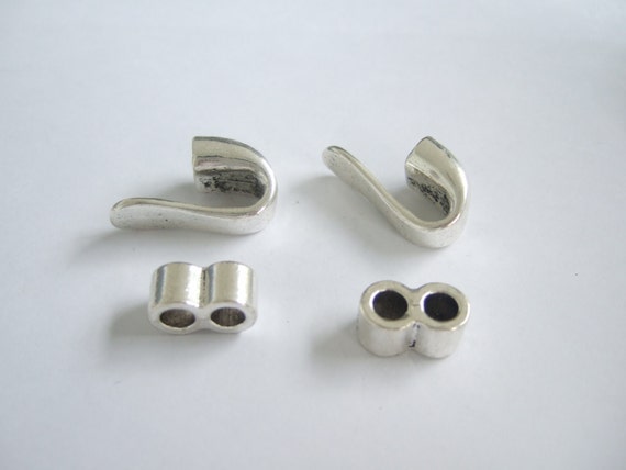 3 Sets Antique Silver Hook Half Cuff Bracelet Clasp Findings