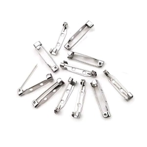 20pc 14mm 17mm 19mm 25mm 32mm Stainless Steel Brooch Clip Pins Safety Brooch Settings Blank For DIY Jewelry Making Supplies