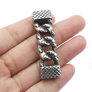 1pcs Stainless Steel 12x6mm Hole Bracelet Center Connector Leather Bracelet Connectors