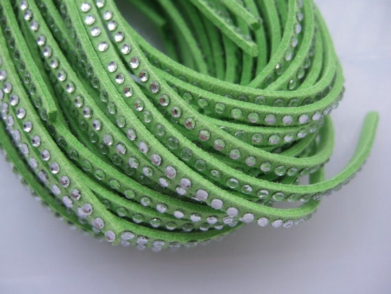 20yard 2.5mm Flat Faux Suede Leather Cord,green Leather String