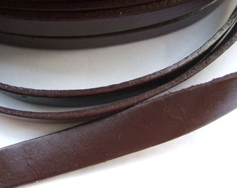 1 Yard 15mm Brown Flat Leather Cord 15x2mm