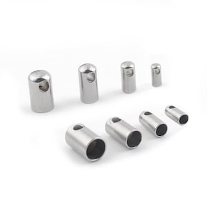 10pcs Stainless Steel 2mm 3mm 4mm 5mm Cord Crimps End Tip Caps For Jewelry Making Findings