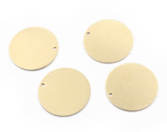 10pcs Raw Brass Charms , 23mm Round Disc Tags , 23x1mm Brass findings for DIY Stamping Earring Craft Making