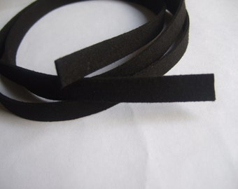 1 Meter Schwarzes 10mm flaches KunstlederBand 1,5mm Stärke