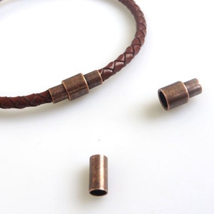 10 Sets Antique Copper 4mm Round Clasp For 4mm Round Leather Cord