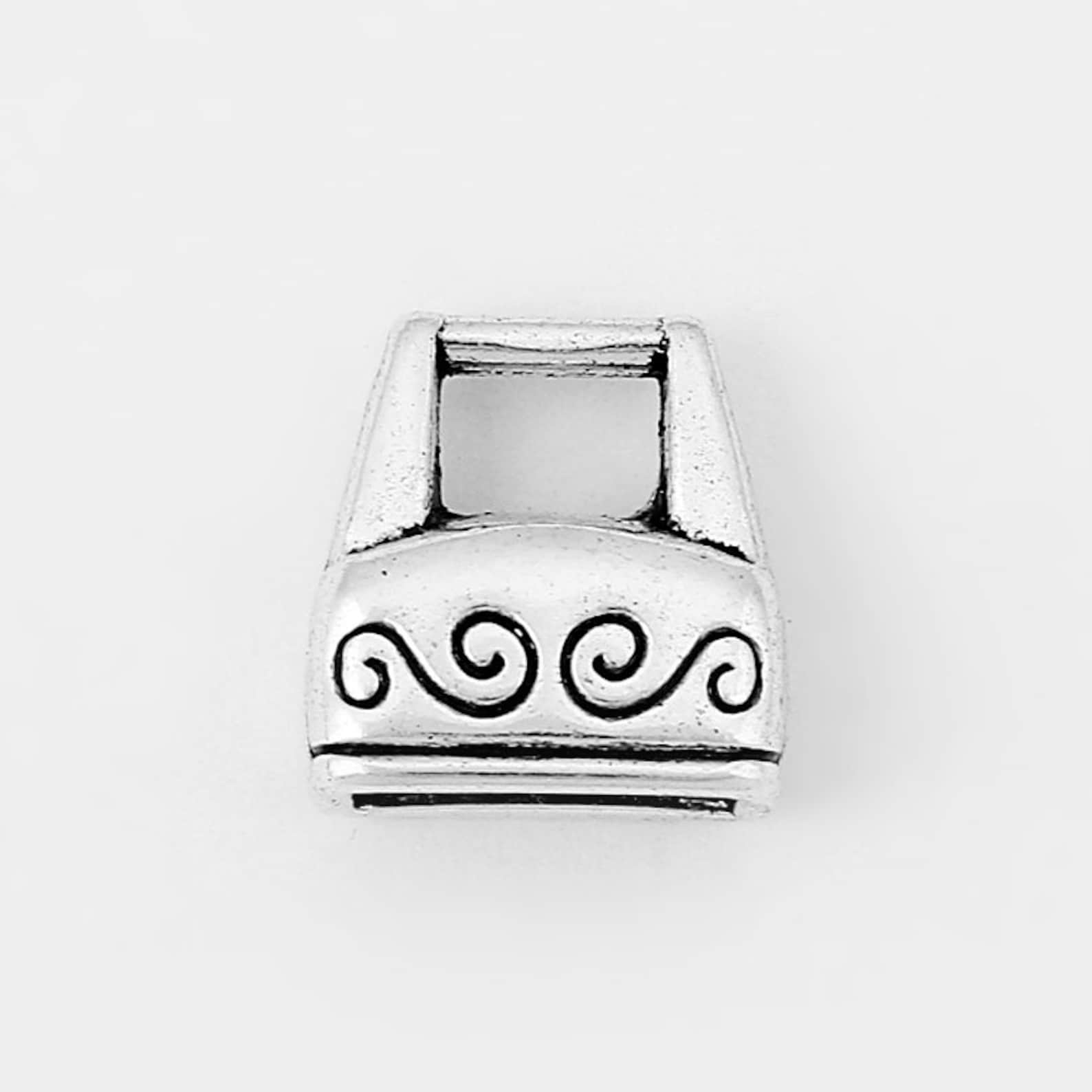 10 Pieces Antique Silver Flat Leather End Caps 10mm Flat Etsy