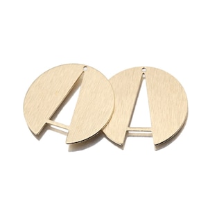 10pcs Brass Round Earring Charms - Raw Brass Textured A Shaped Pendant for Earrings Connector 24x25mm DZ5023
