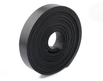 10mm Black Flat Genuine Leather Cord , 10x2mm flat leather Cords 1 Meter