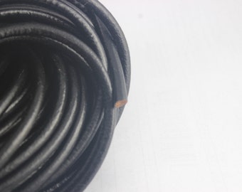 6mm leather cord black round Genuine cow leather cord