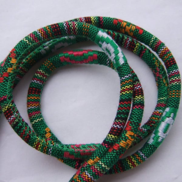 2 Meters Stitched Tribal / Ethnic Fabric Cord Embroidered Textile Cotton Cords