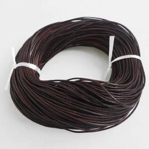 2mm leather cord antiqued brown round Genuine cow leather cord P244