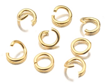 100 pz/lotto 18K Oro In Acciaio Inox Anelli di Salto Aperti Diretta 4/5/6mm Split Rings Connettori per Risultati Dei Gioielli FAI DA TE fare