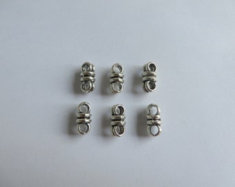 10 Antique Silver 2 Strands Separators Sliders 3mm holes for 3mm Round Leather