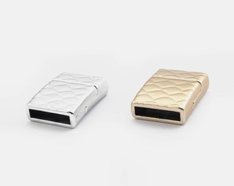 3 Sets Matte Silver/Gold 12x2mm Clasp for Flat Leather Bracelet Clasps Findings