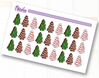 Kersttaartstickers | Junk Journal | Scrapbook | Planner