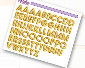 Gouden ballonletterstickers | Junk Journal | Scrapbook | Planner