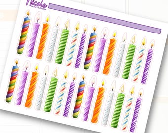 Kleurrijke kaarsstickers | Junk Journal | Scrapbook | Planner