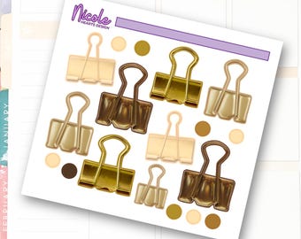 Gouden paperclipstickers | Junk Journal | Scrapbook | Planner