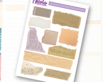Gescheurd Papier III Stickers | Junk Journal | Scrapbook | Planner