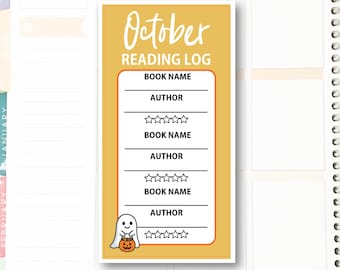 Sticker voor het leeslogboek van oktober | Junk Journal | Scrapbook | Planner