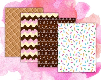 Ice Cream Paper Pack | Junk Journal | Scrapbook | Planner