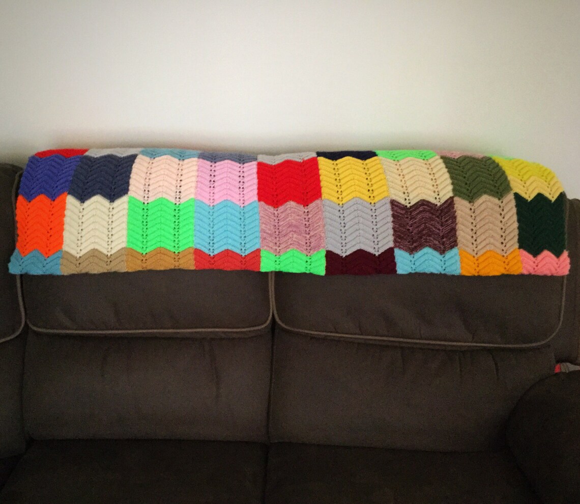 Vintage Knitted Blanket Patchwork Knitted Blanket Knitted Etsy UK