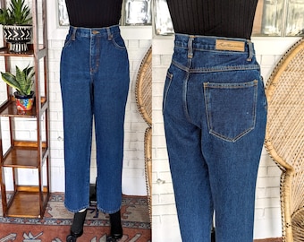 90's Vintage Bill Blass Denim Jeans/Size 8P/Easy Fit/High Waist Mom Jeans/Tapered Leg