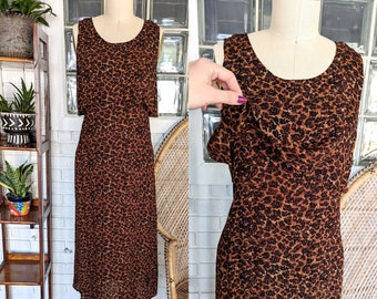 All That Jazz/Vintage Animal Print Maxi Dress/Size 11/Layered Top Dress